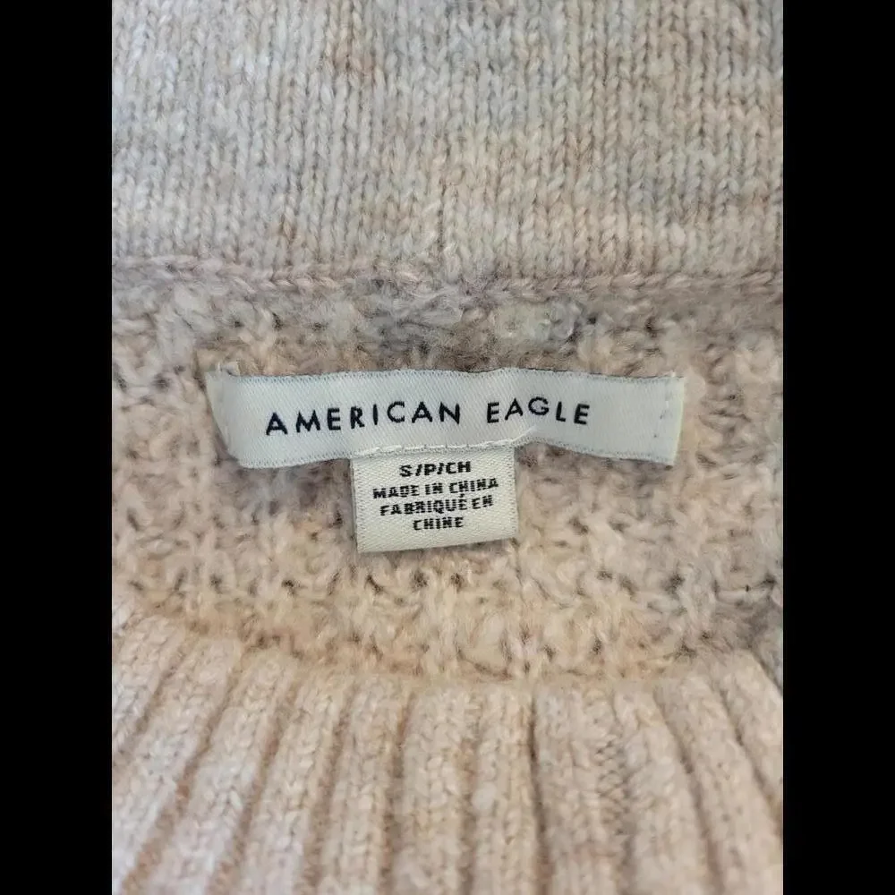 American Eagle Outfitters Beige, White & Pink Striped Crewneck Sweater - Picture 4 of 6